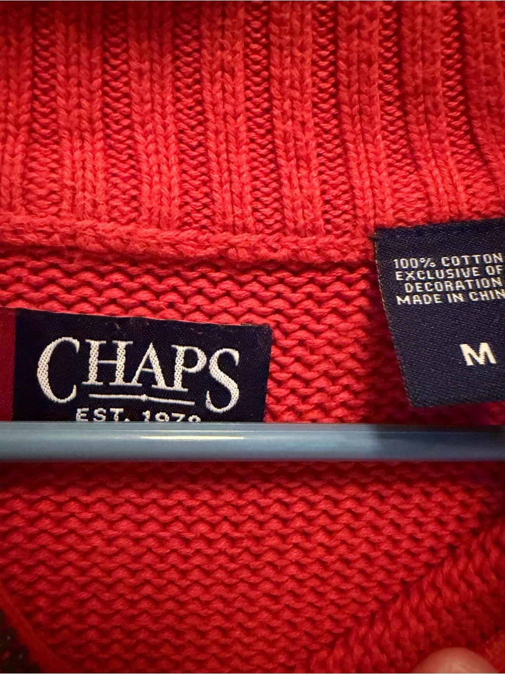 Chaps Men’s Bright Orange Half-Zip Mock Neck Sweater
